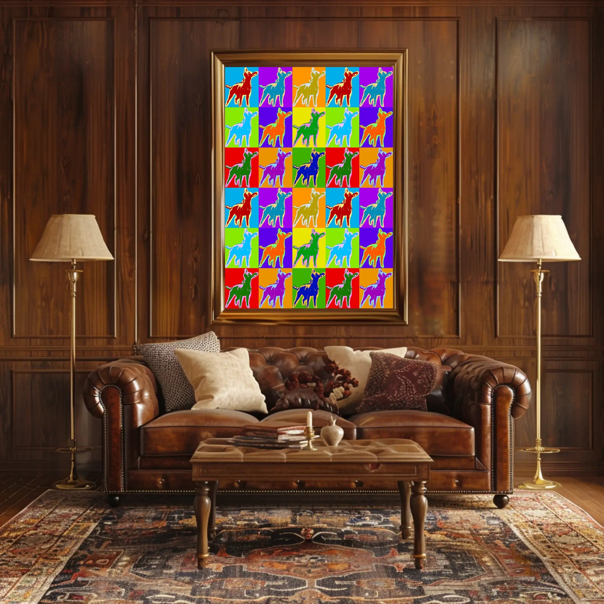 Canine Pop Art Poster Vibrant Retro Dog Wall Art