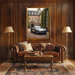 Luxury Sports Car Mansion Elegance Artistic Poster