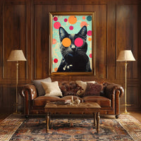 Psychedelic Cat Poster Abstract Wall Art Print