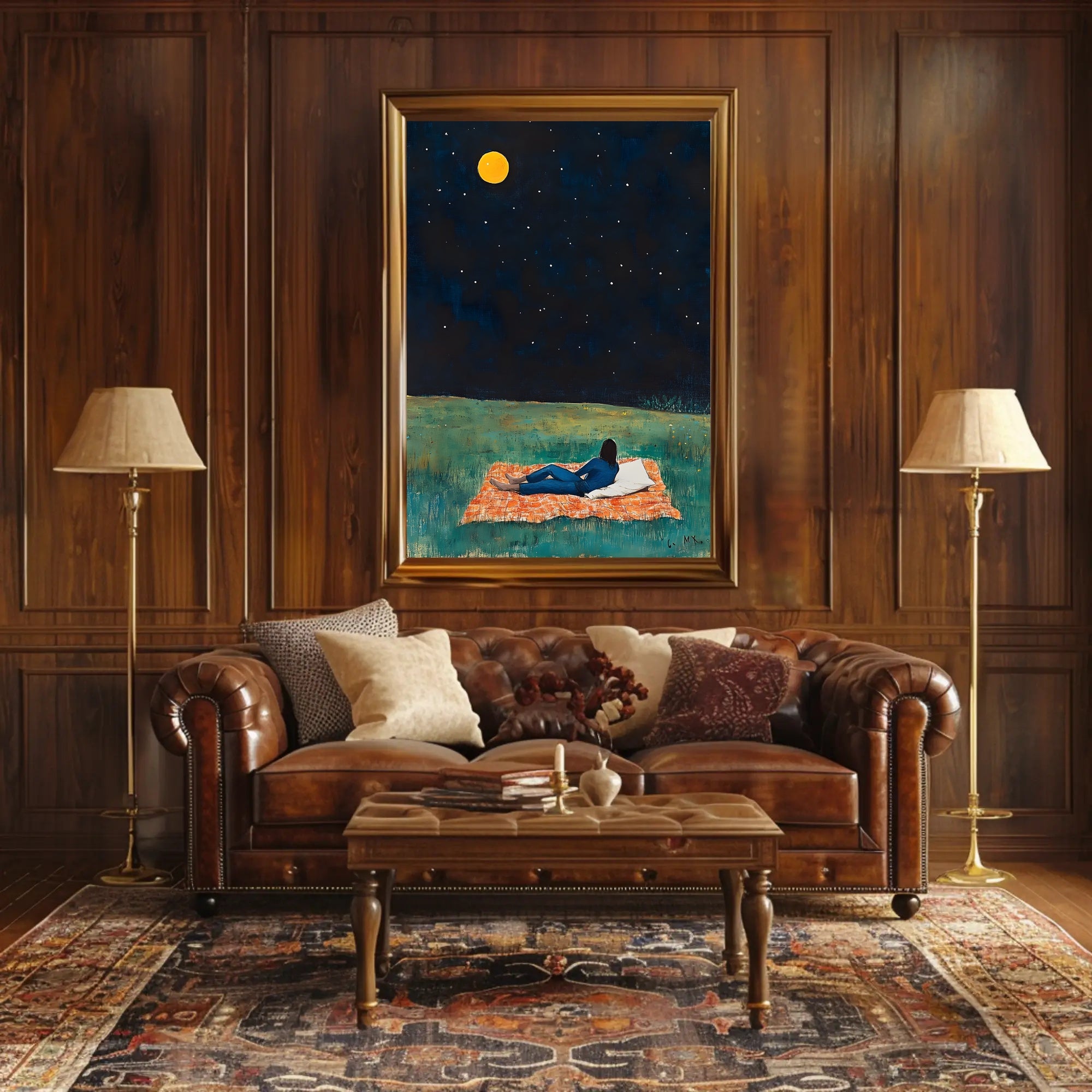 Stargazing Serenity Poster Night Sky Wall Art Print