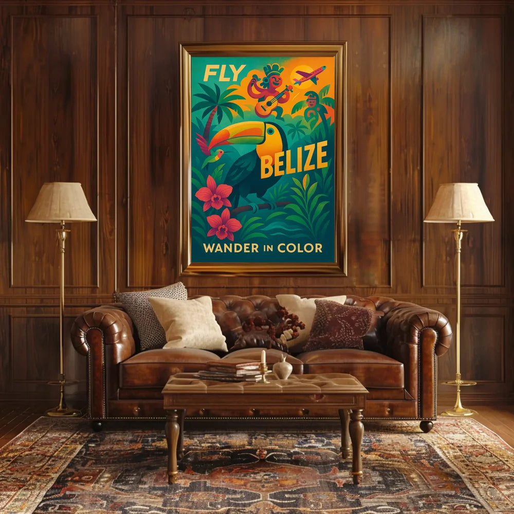 Vibrant Belize Travel Adventure Poster - Travel Poster PosterGoat