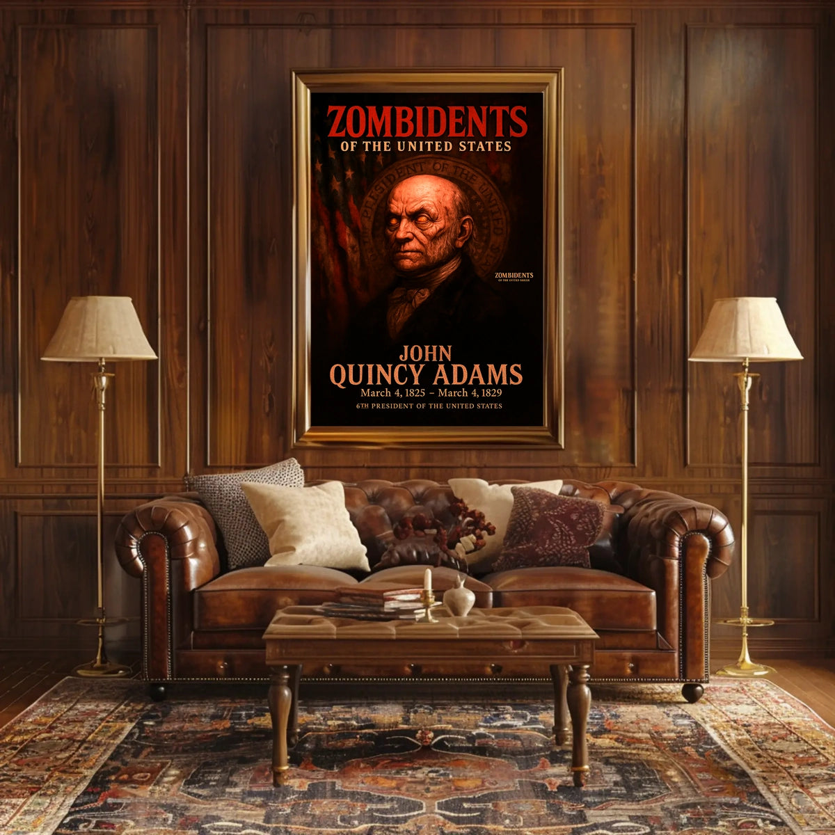 John Quincy Adams 6th President of the United States Zombidents Poster Series