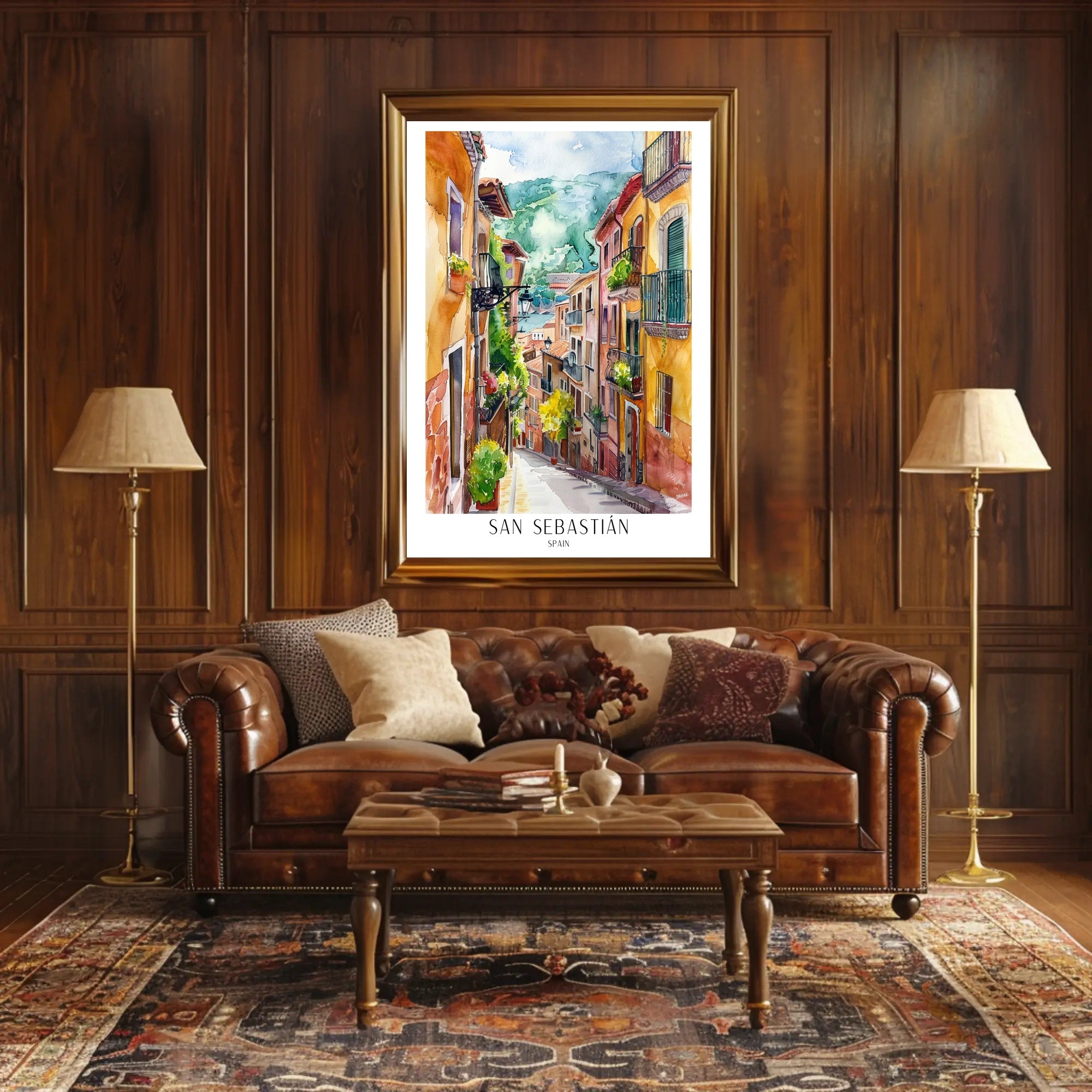 San Sebastián Street Scene Poster PosterGoat