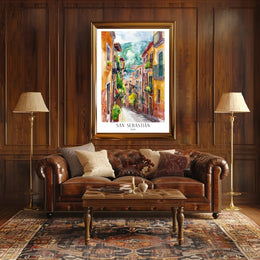 San Sebastián Street Scene Poster PosterGoat