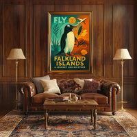 Fly to Falkland Islands Adventure Travel Poster PosterGoat