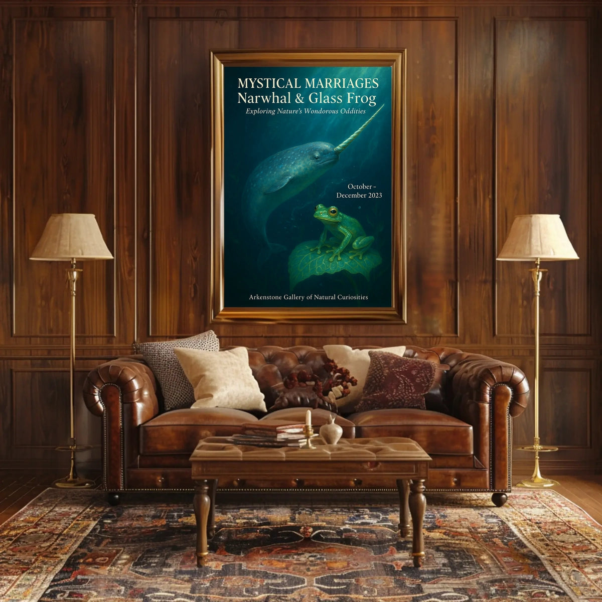 Mystical Marriages Narwhal Glass Frog Poster