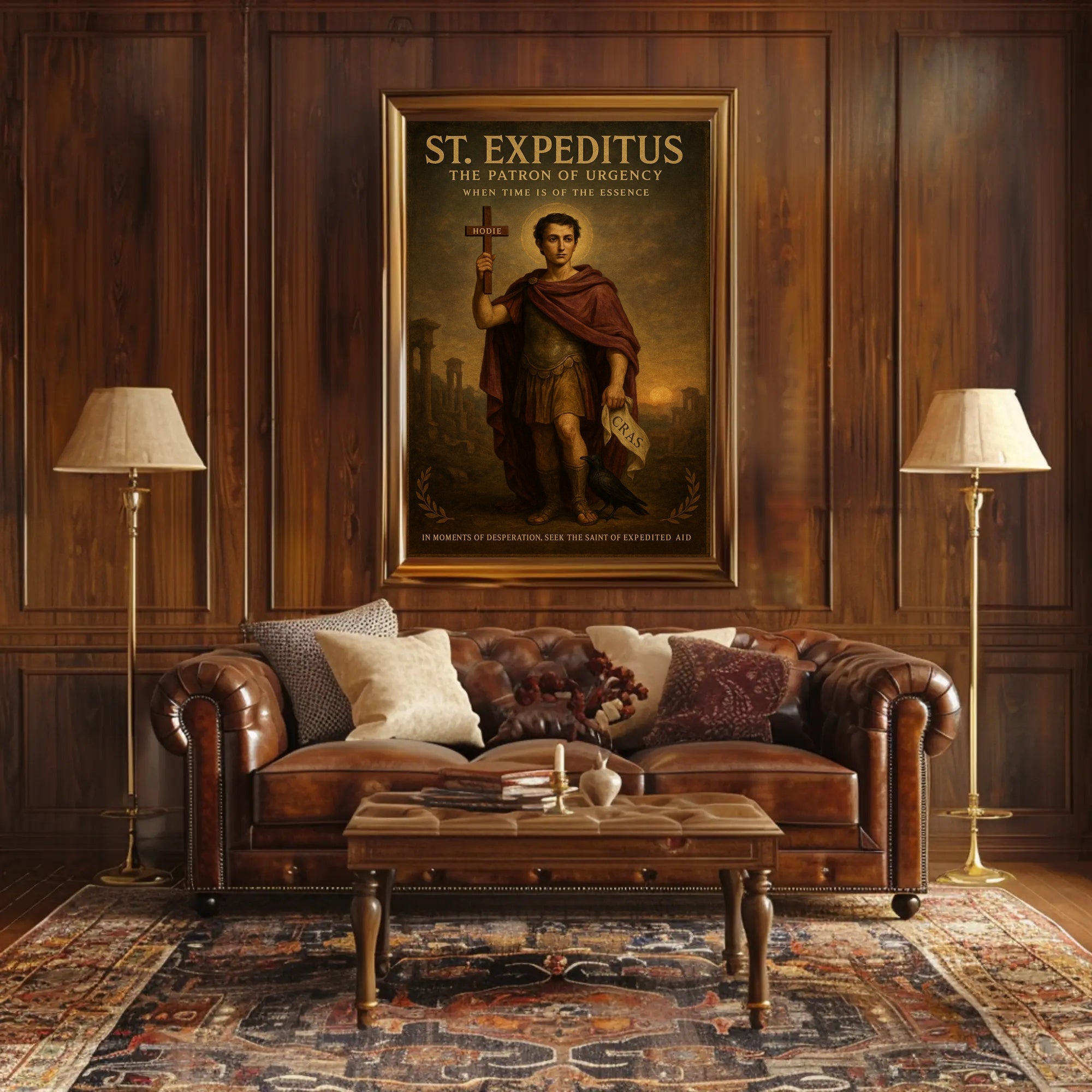 St. Expeditus Religious Poster Vintage Wall Art