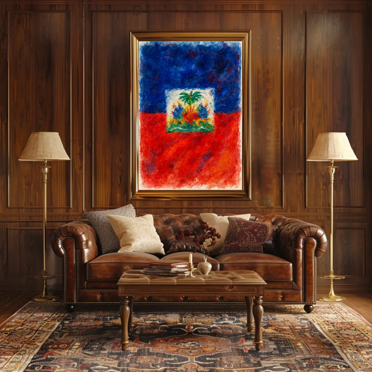 Vibrant Haitian Flag Poster