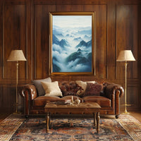 Serene Mountain Landscape Artwork with Tranquil Nature Poster