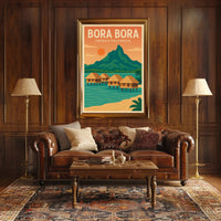 Bora Bora Vintage Tropical Travel Paradise Poster PosterGoat
