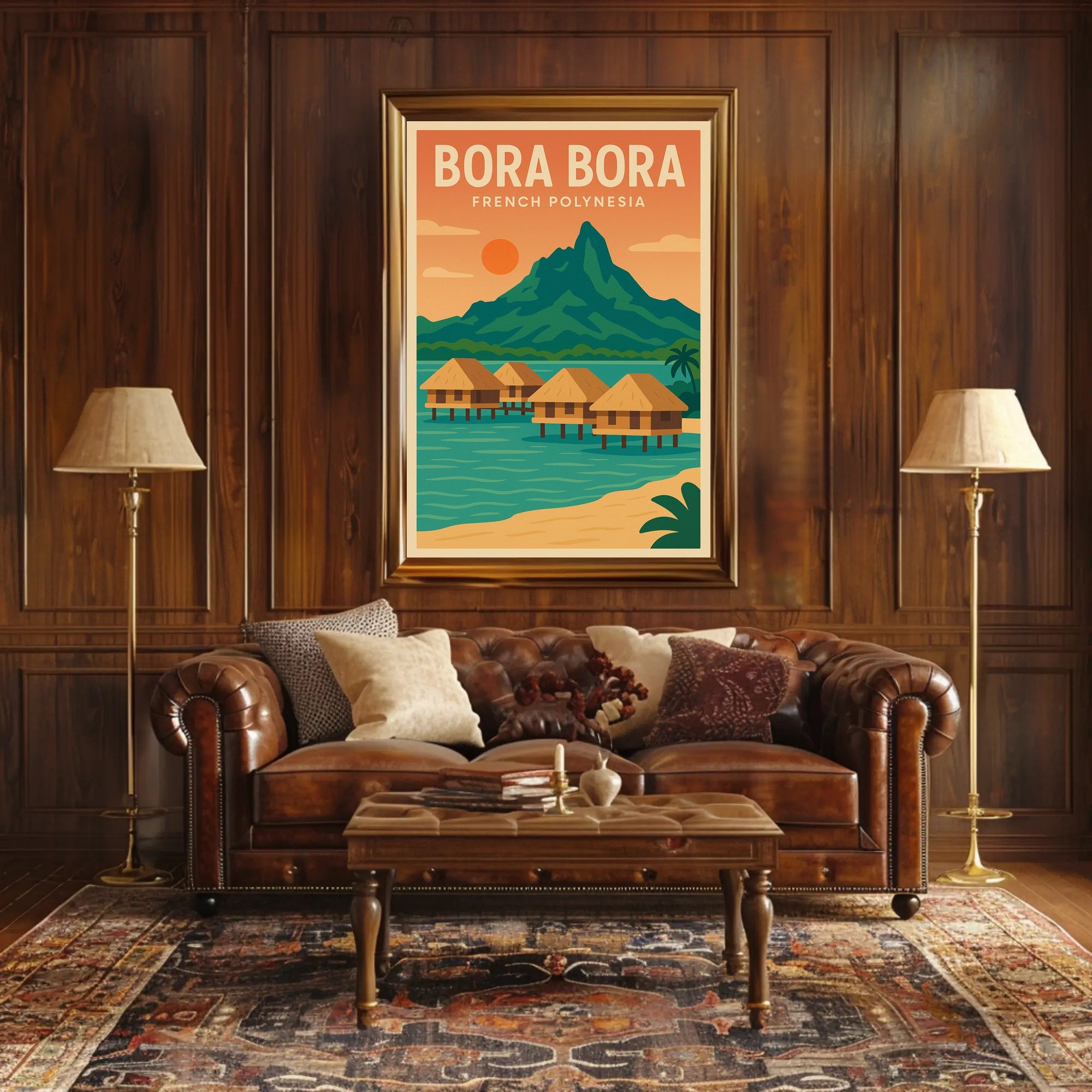 Bora Bora Vintage Tropical Travel Paradise Poster PosterGoat