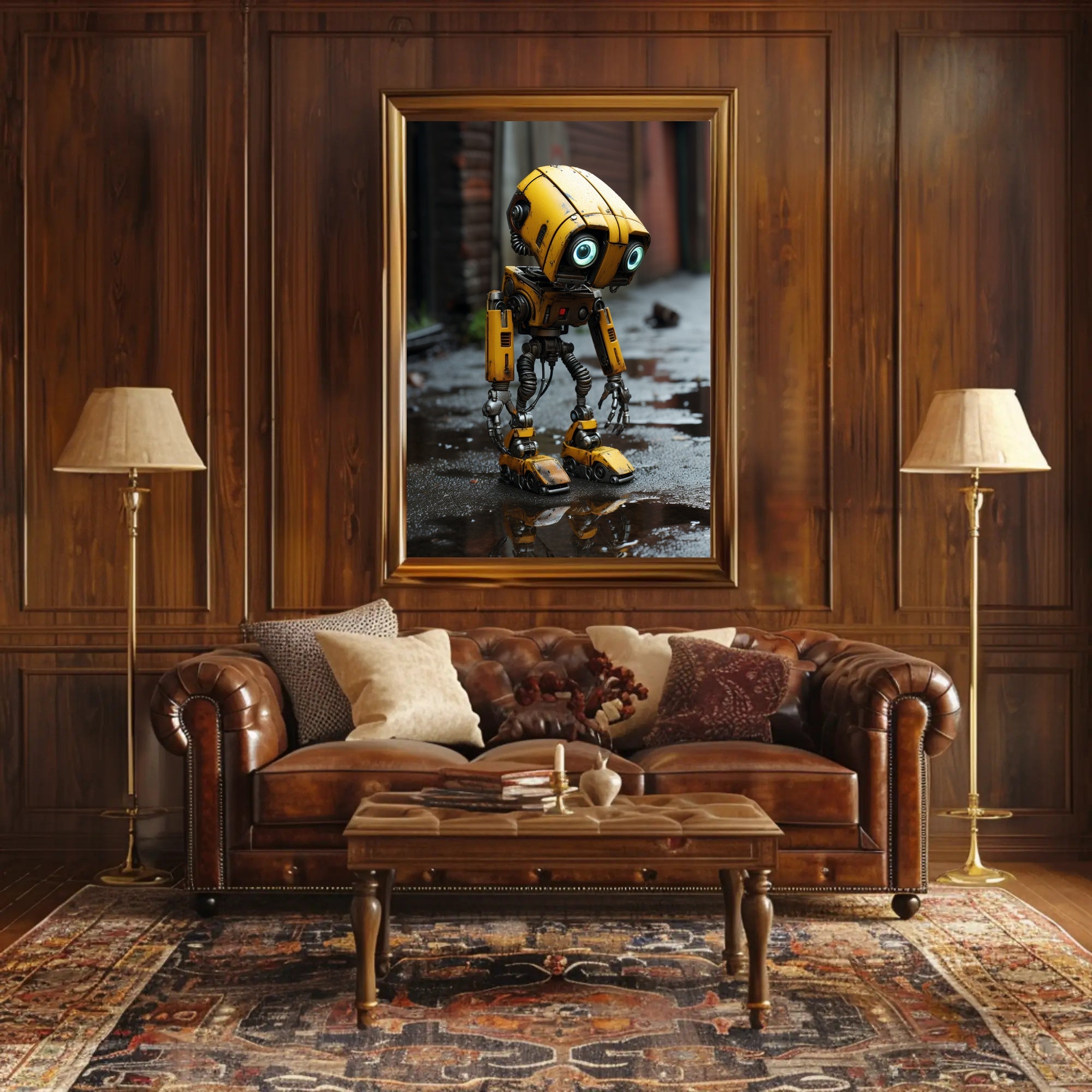 The Curious Yellow Robot Poster PosterGoat