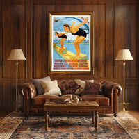 Soviet Union Water Sports Propaganda Vintage Sports Poster