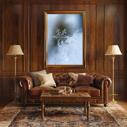Intricate Snowflake Winter Scene Photorealistic Artistic Poster