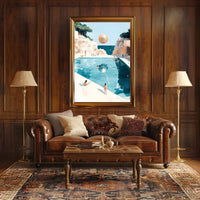Surreal Beachscape Poster Dreamy Coastal Art Print
