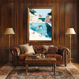 Surreal Beachscape Poster Dreamy Coastal Art Print