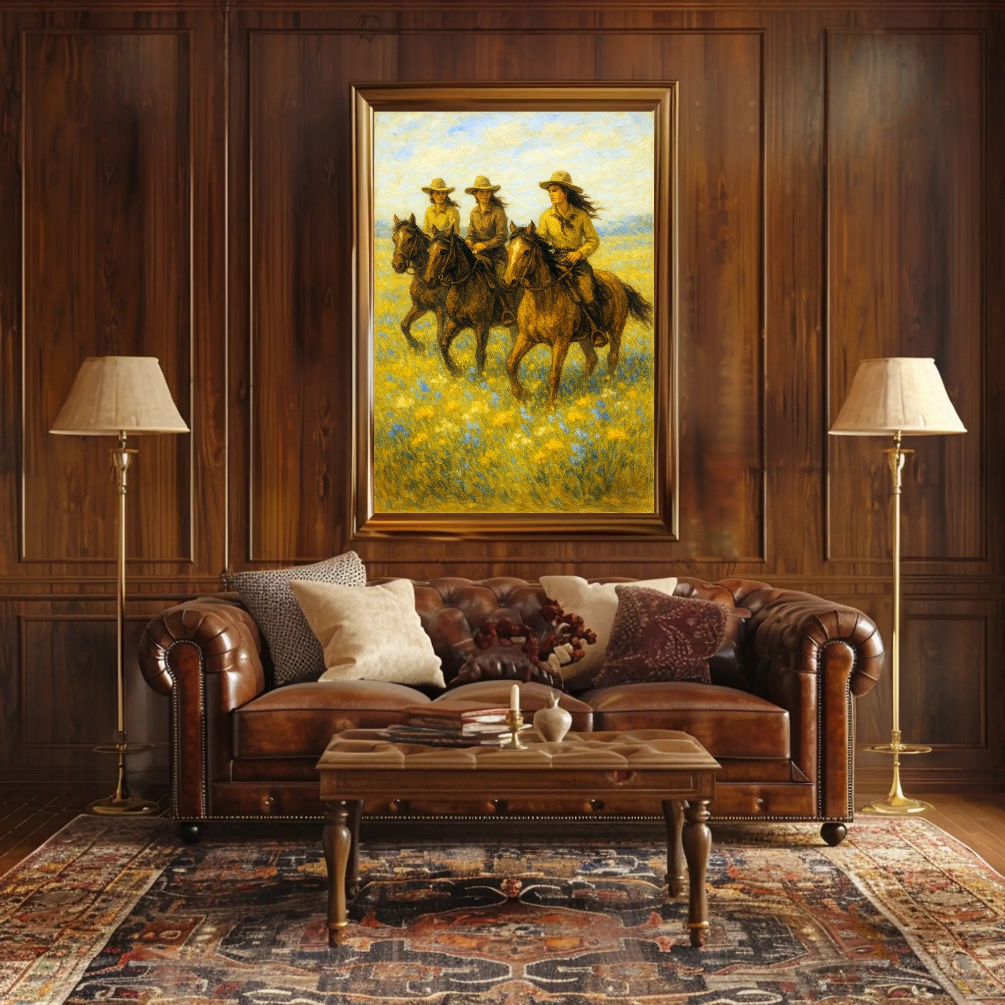 Riders in the Field Poster PosterGoat