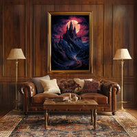 Enchanted Castle Under A Blood Moon Poster