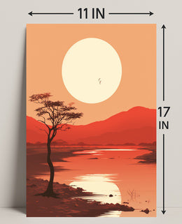 Tranquil Sunset Over The Savannah Poster