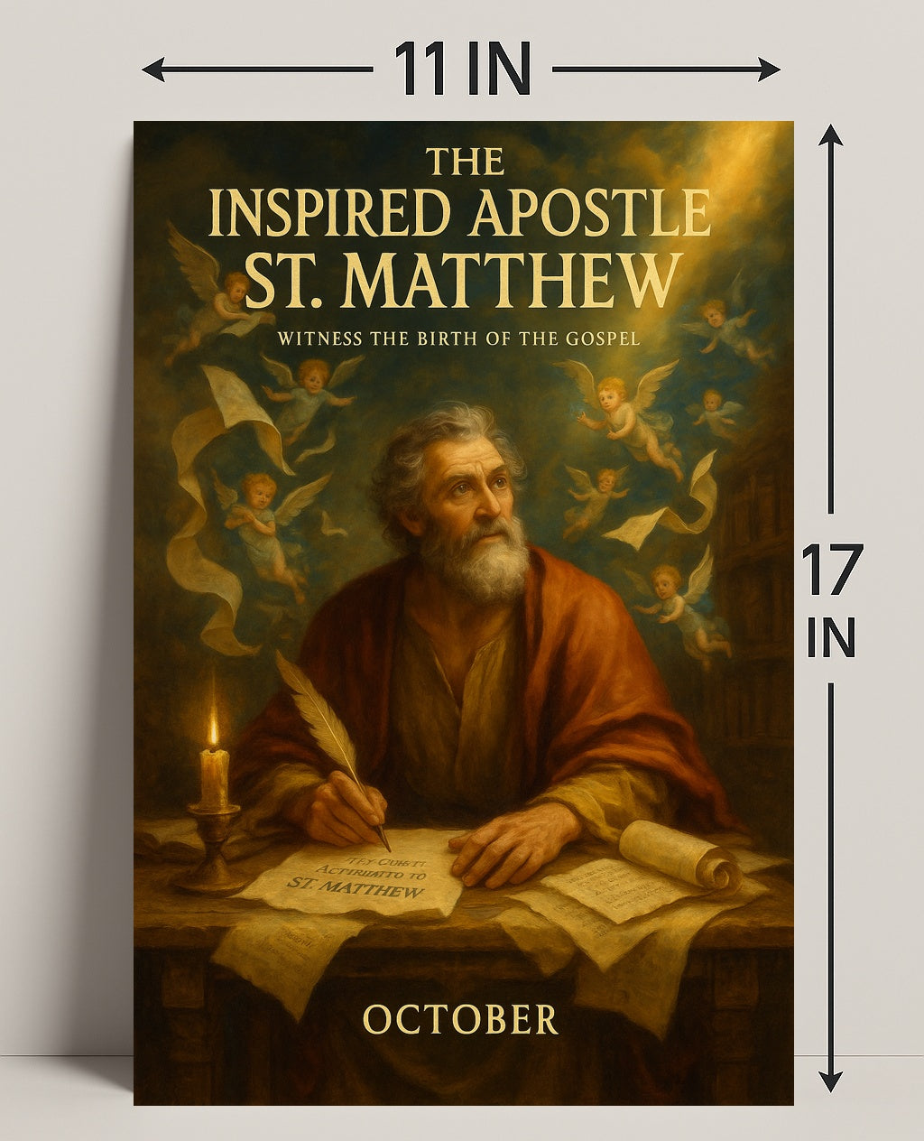 The Inspired Apostle St. Matthew Poster