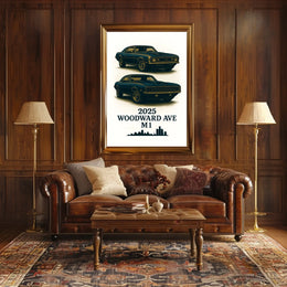 Classic Cars on Woodward Ave Poster