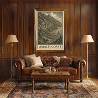 Amalfi Coast Poster Coastal Wall Art for Living Rooms