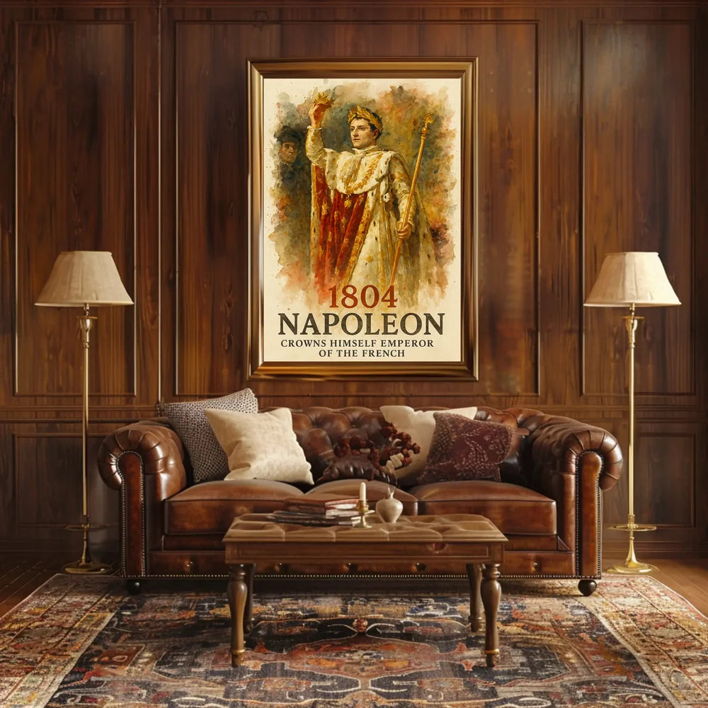 Napoleon Crowning Himself Emperor Historic Art Poster