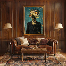Floral Identity Surreal Poster Floral Head Wall Art