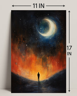 Solitary Reflection Under The Crescent Poster