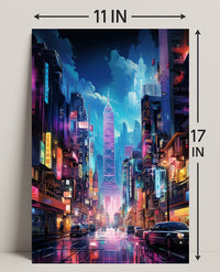Neon Cityscape Poster