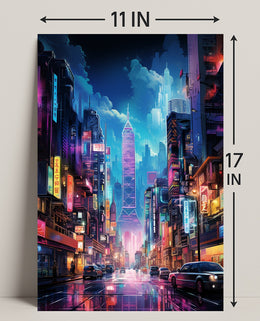 Neon Cityscape Poster