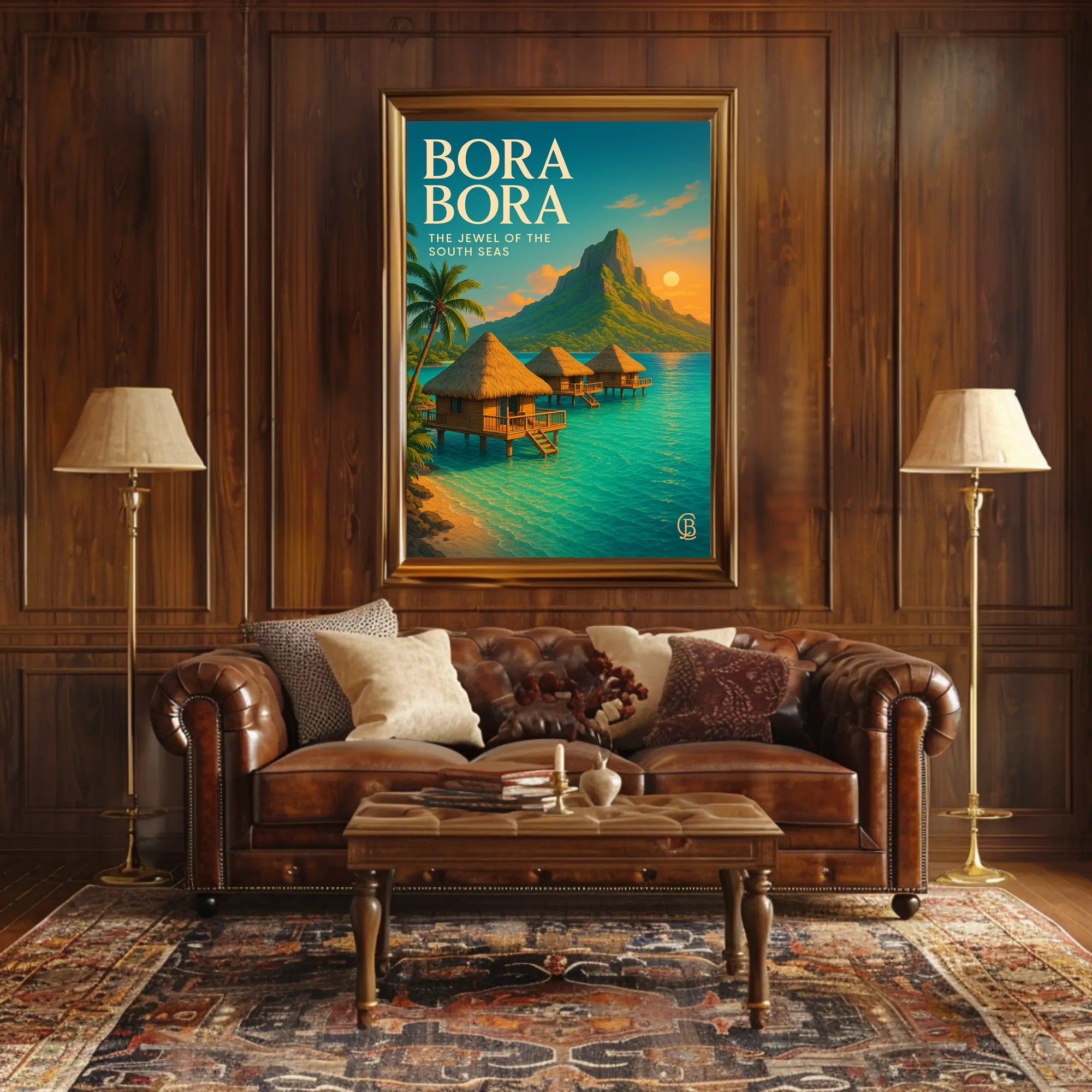 Bora Bora Tranquility in a Vintage Travel Poster PosterGoat