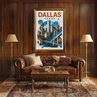 Dallas Skyline Modern Art Poster - Urban or Cityscape Poster PosterGoat