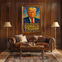 Trump Leadership Colors Patriot Impressionism Poster