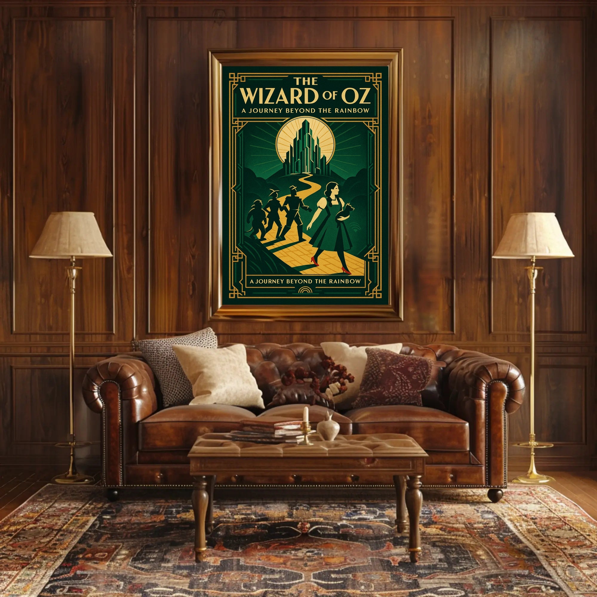 The Wizard of Oz Art Deco Fantasy Poster PosterGoat
