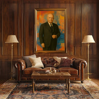 Confident Man in Suit: Abstract Artistic or Pop Culture Poster