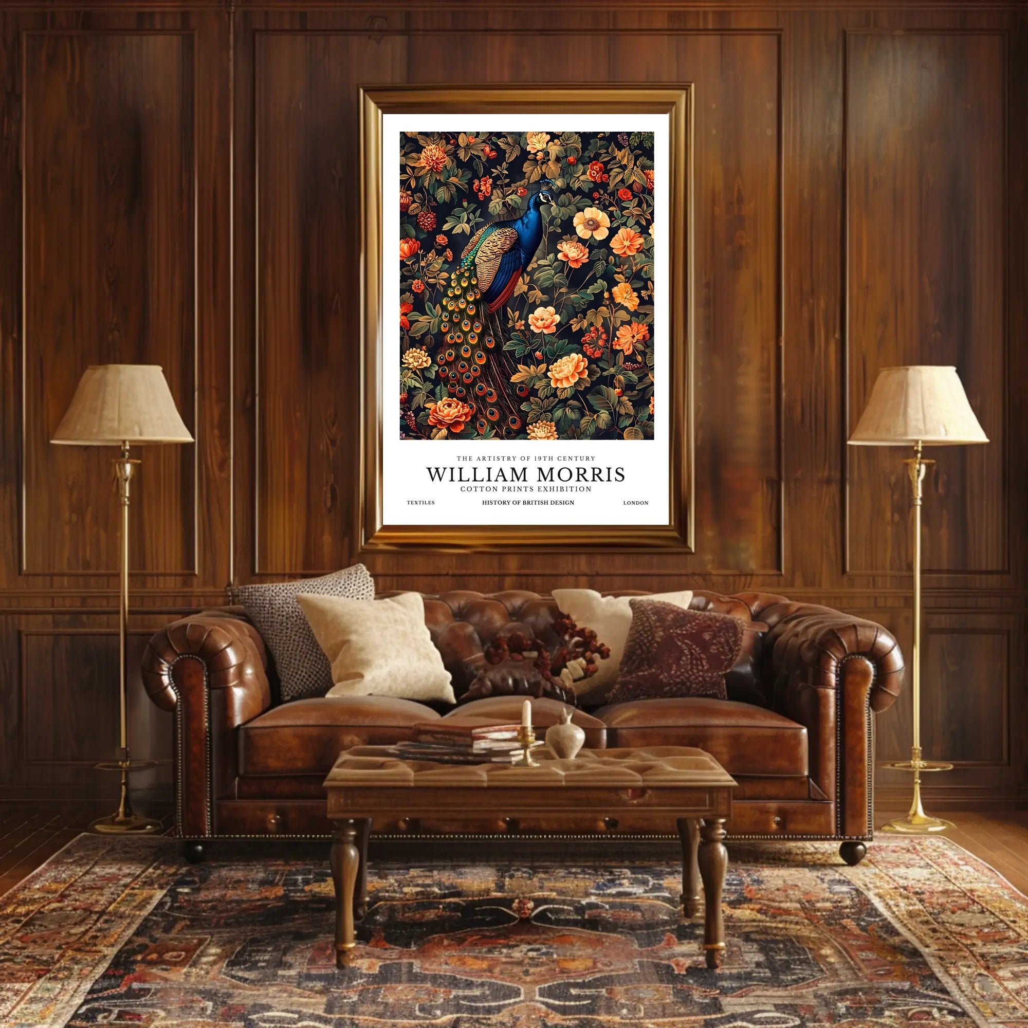 William Morris Textile Design Exhibition Artistic Poster