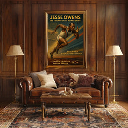 Jesse Owens Berlin Olympics Vintage Art Poster