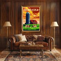 Nebraska Farm Scene Poster