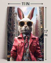 Stylish Rabbit In The City Poster