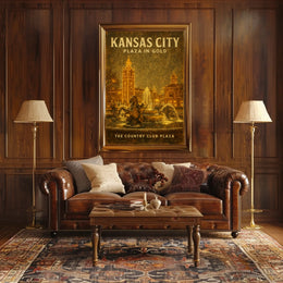 Kansas City Plaza In Gold Poster