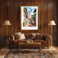Dominican Republic Street Scene Vibrant Cultural or Heritage Poster PosterGoat