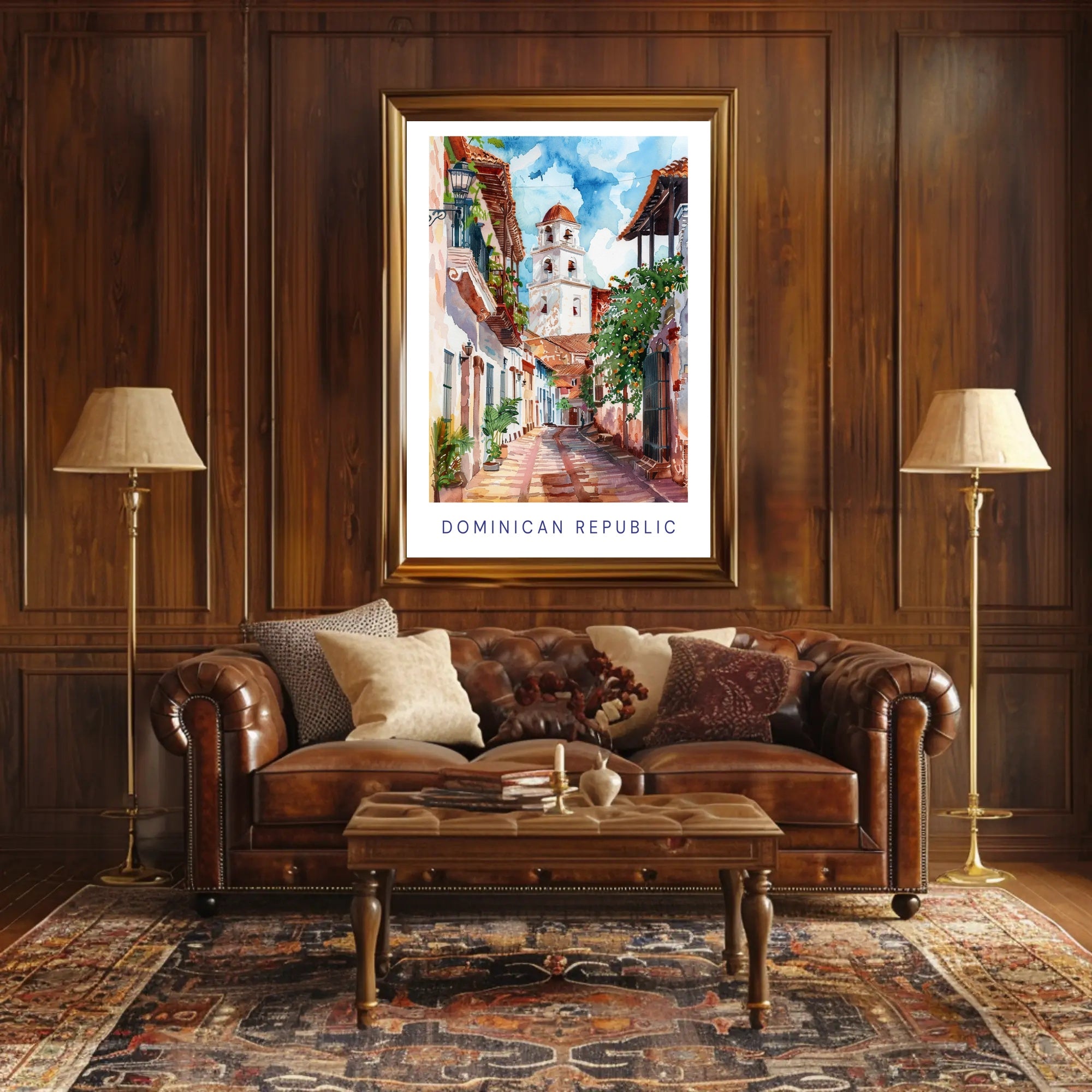 Dominican Republic Street Scene Vibrant Cultural or Heritage Poster PosterGoat