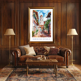 Dominican Republic Street Scene Vibrant Cultural or Heritage Poster PosterGoat