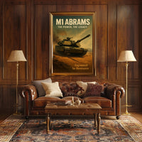 M1 Abrams Military Poster Vintage Tank Wall Art