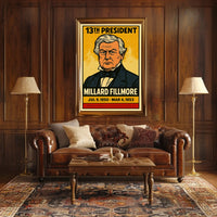 Millard Fillmore 13th President of the United States Inked Comic Style Poster