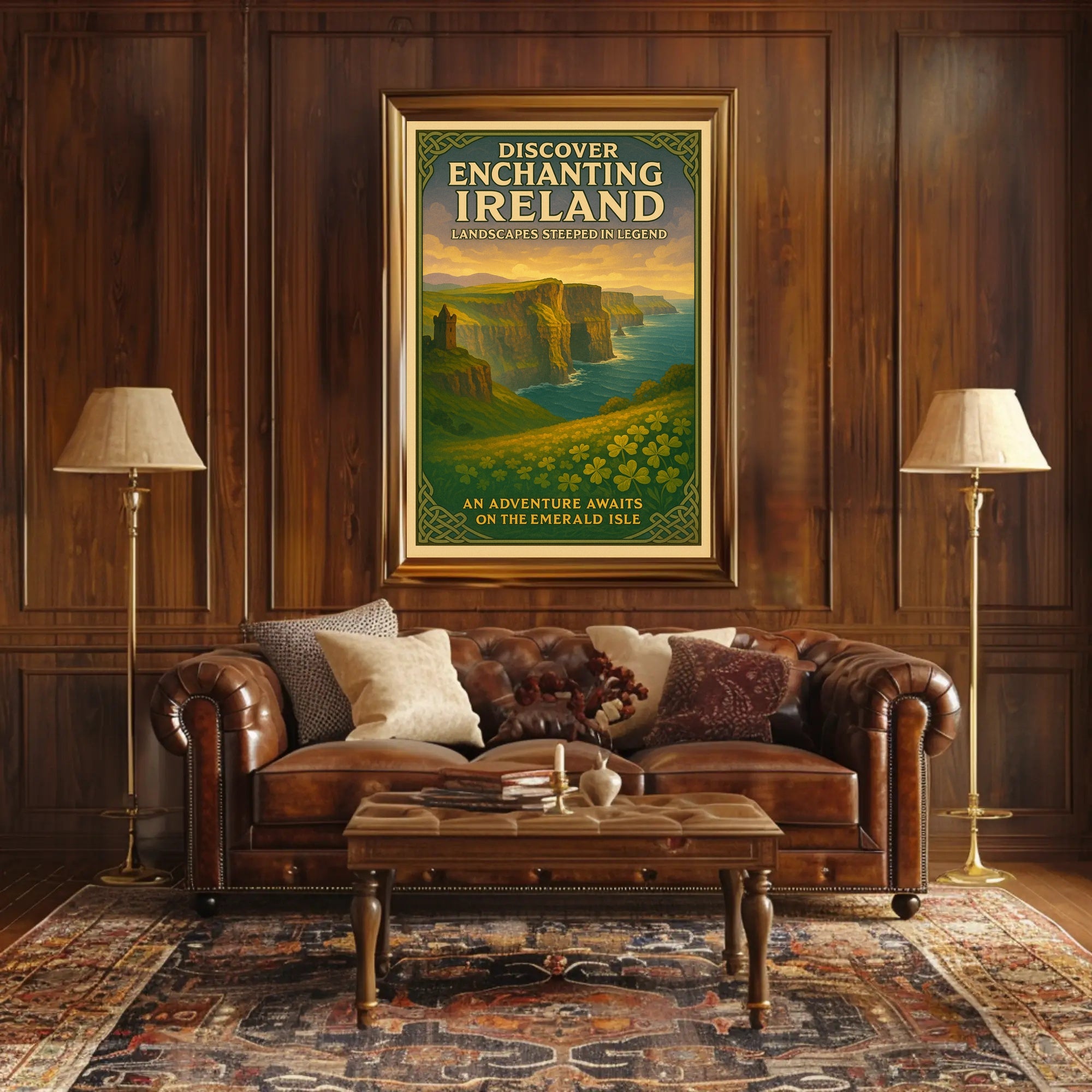 Ireland Vintage Travel Poster: Enchanting Landscapes Adventure