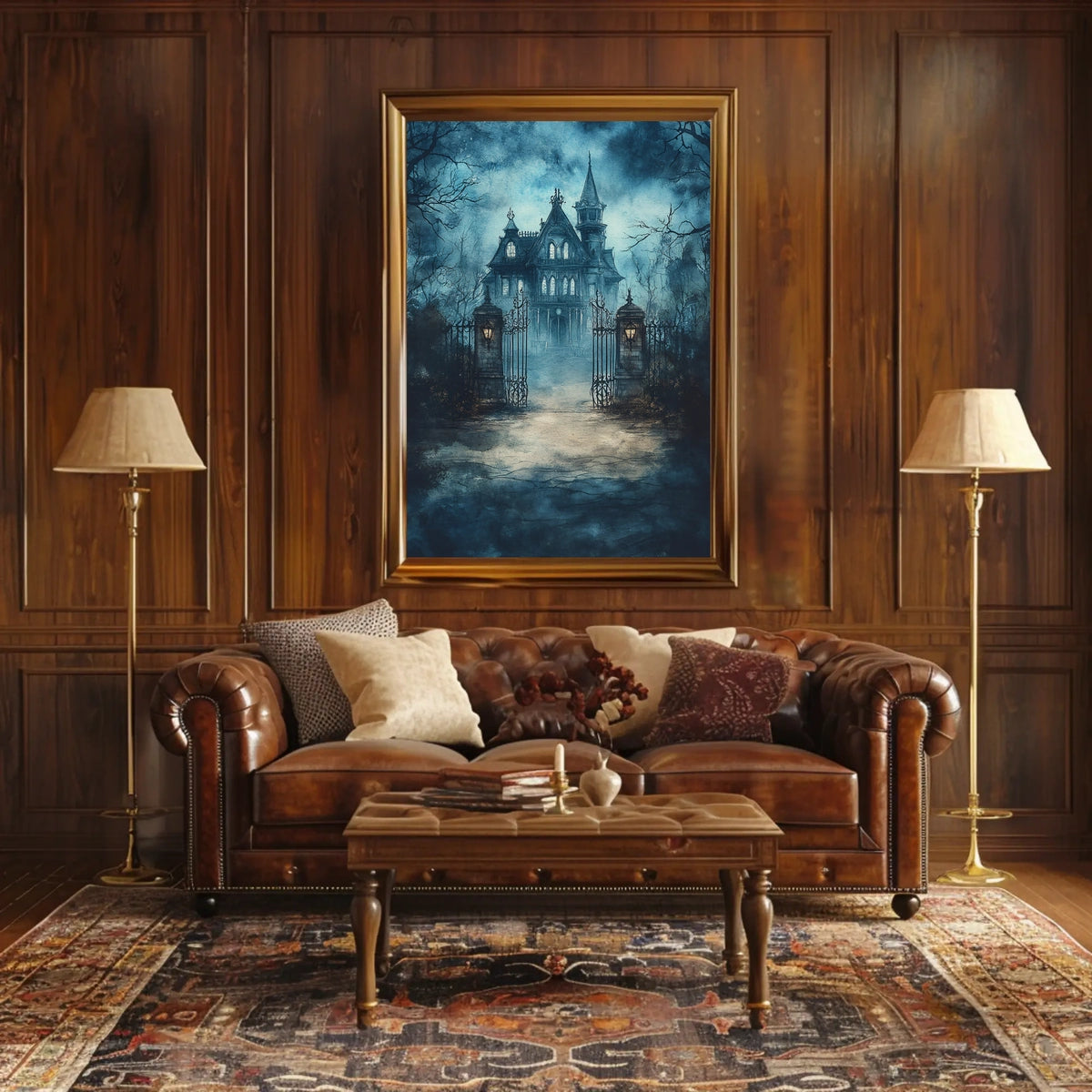 Victorian Haunting Mansion Artistic Poster