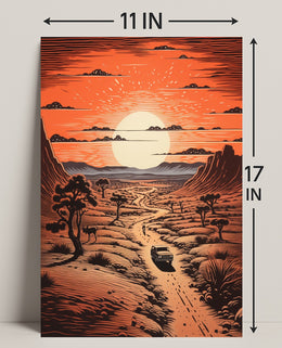 Desert Journey At Sunset Poster
