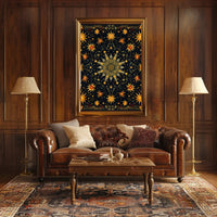Celestial Starburst Abstract Art Poster